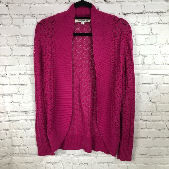 magenta long cardigan